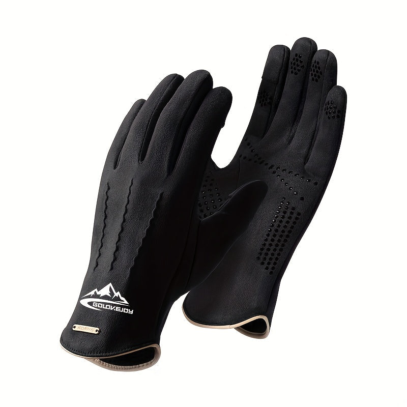 Unisex handschoenen met gestructureerd gripgedeelte en manchet in een contrasterende kleur