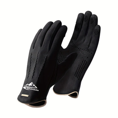 Unisex handschoenen met gestructureerd gripgedeelte en manchet in een contrasterende kleur