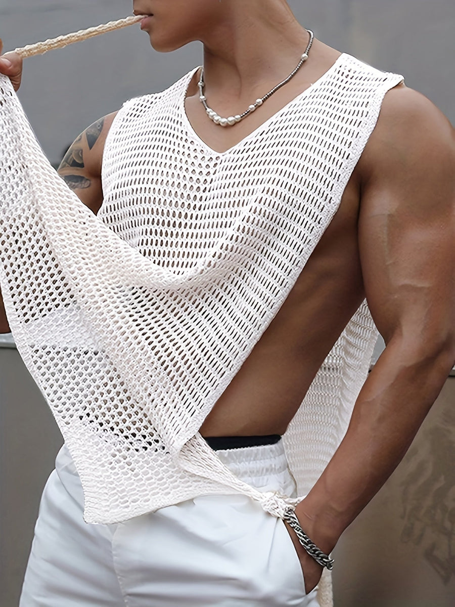 Herren Mesh Tank Top mit offenen Seiten – Moderner Streetstyle Look