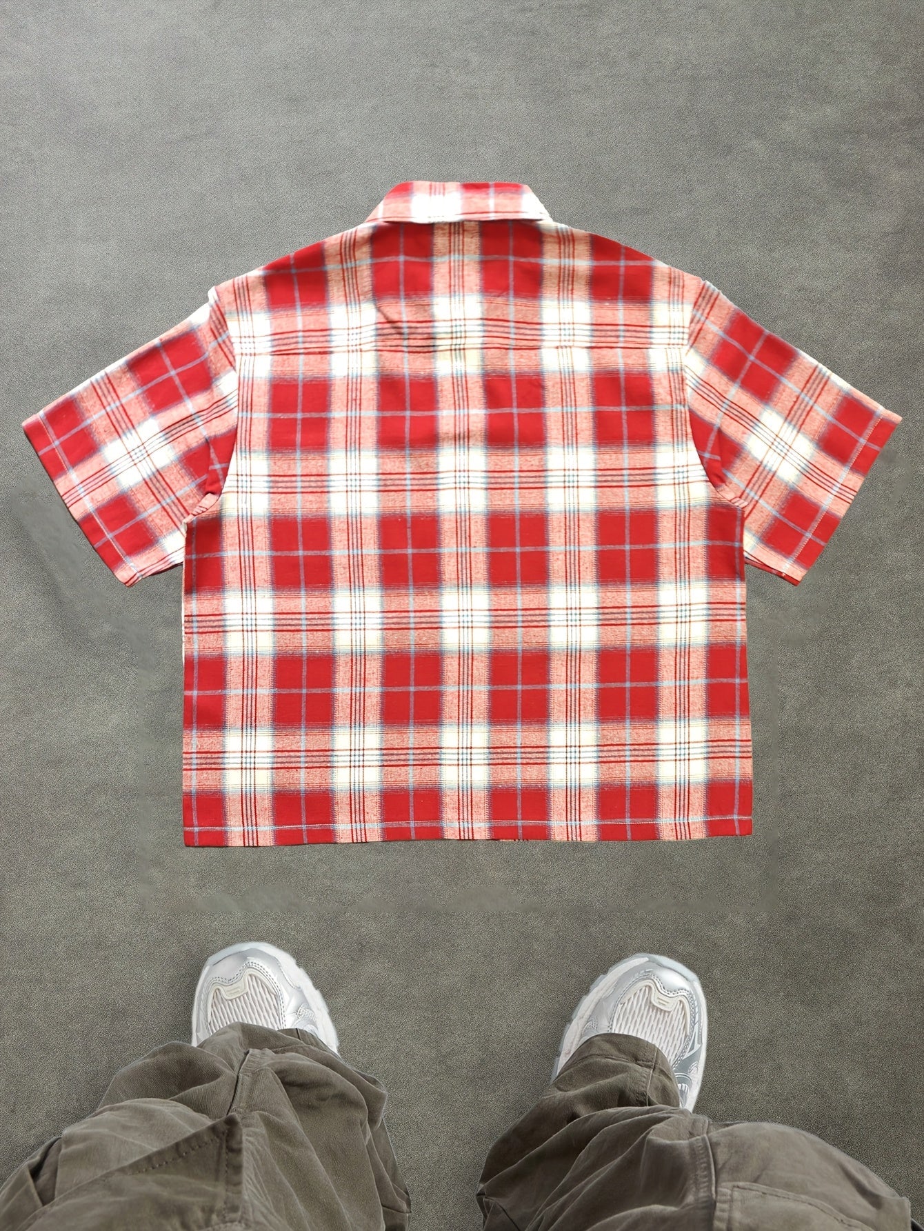 Herren Kurzarm Hemd Kariert Relaxed Fit Streetstyle