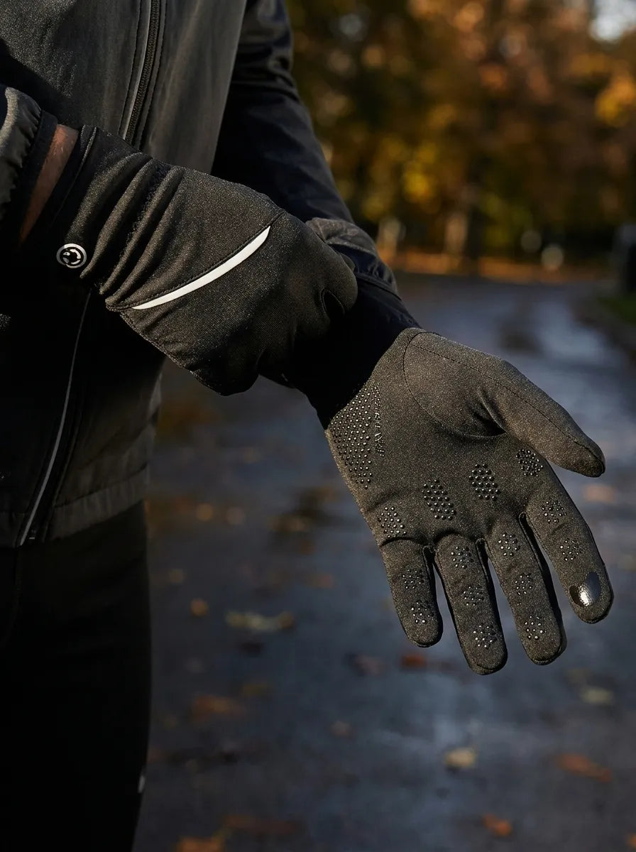 Unisex Handschuhe Schwarz mit Touchscreen-Funktion und rutschfestem Griff