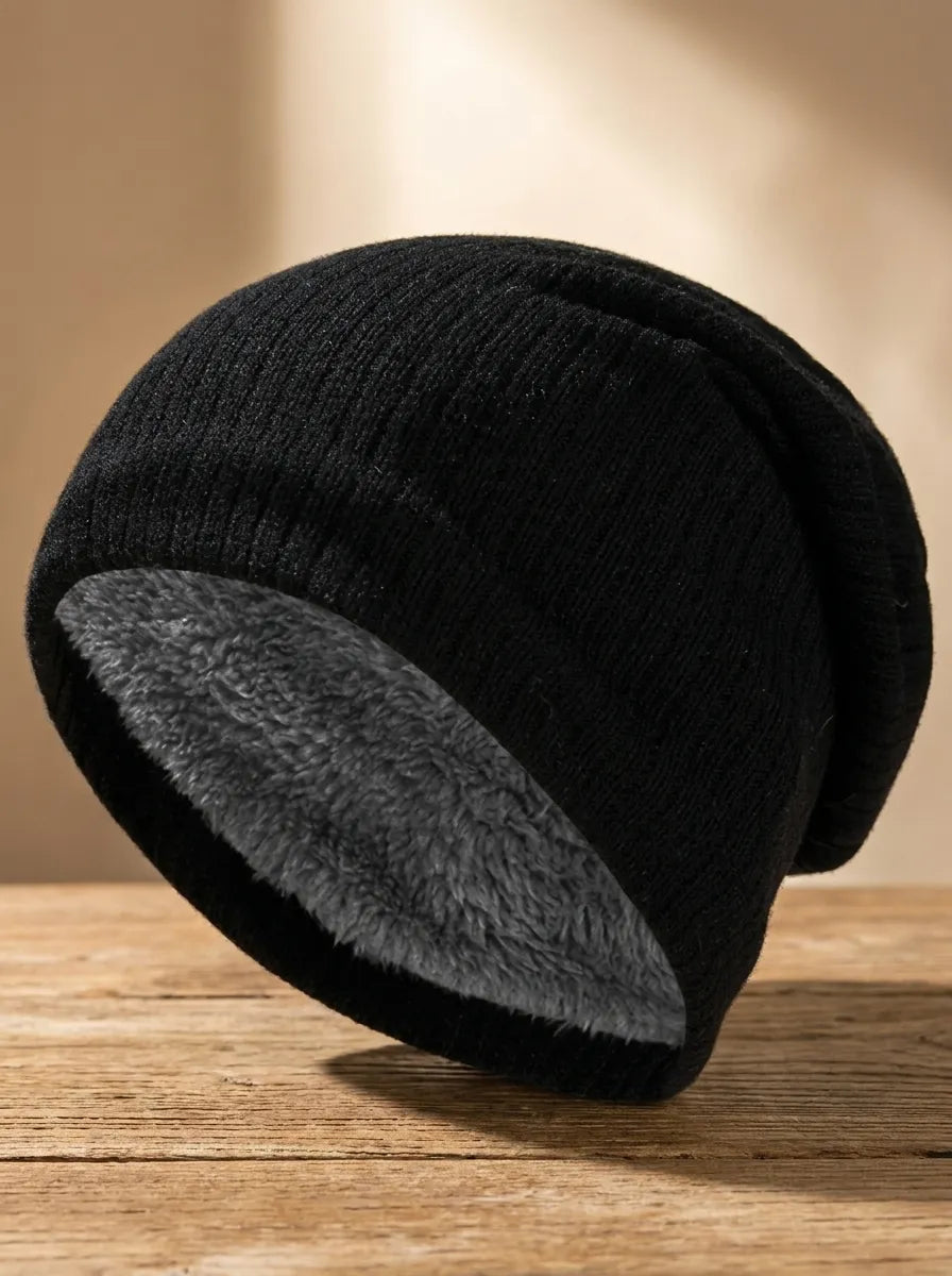 Gerippte Unisex Beanie Mütze mit weichem Innenfutter
