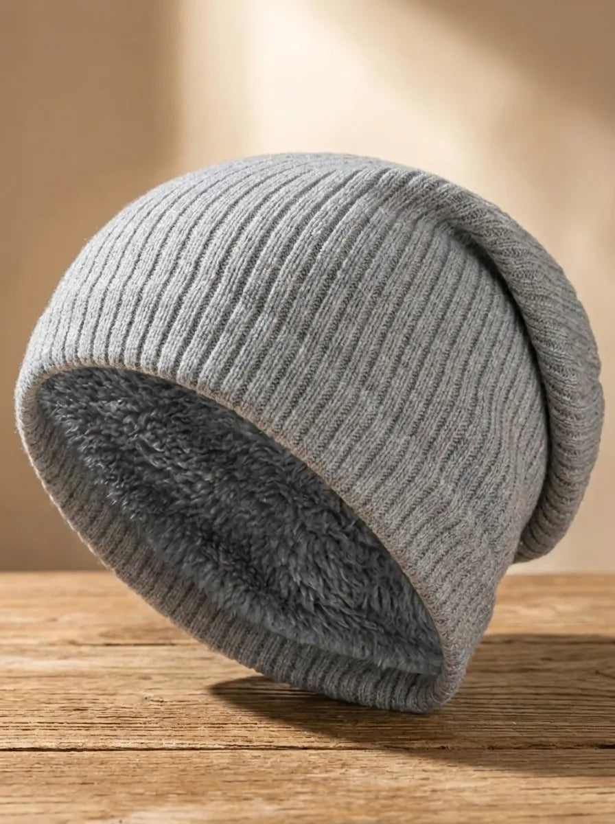 Gerippte Unisex Beanie Mütze mit weichem Innenfutter