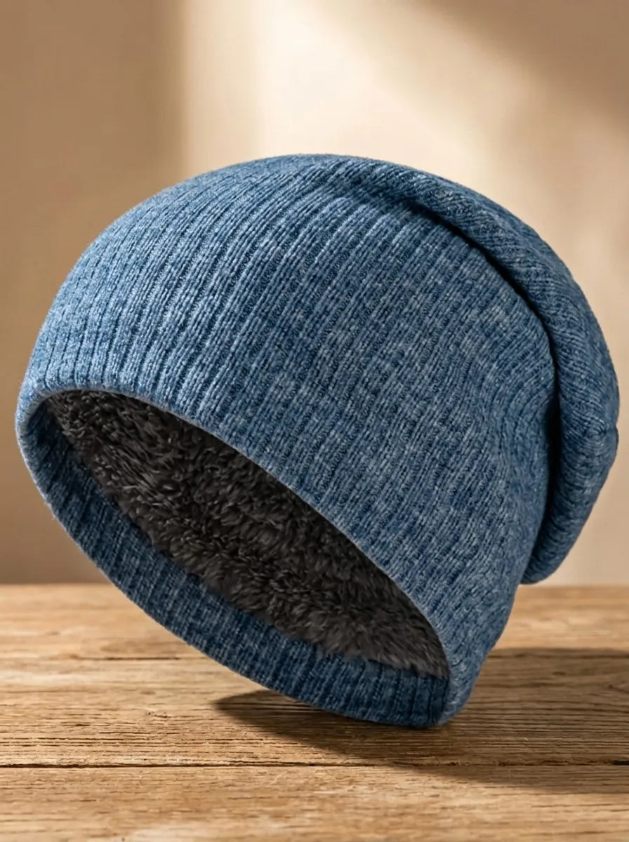 Gerippte Unisex Beanie Mütze mit weichem Innenfutter