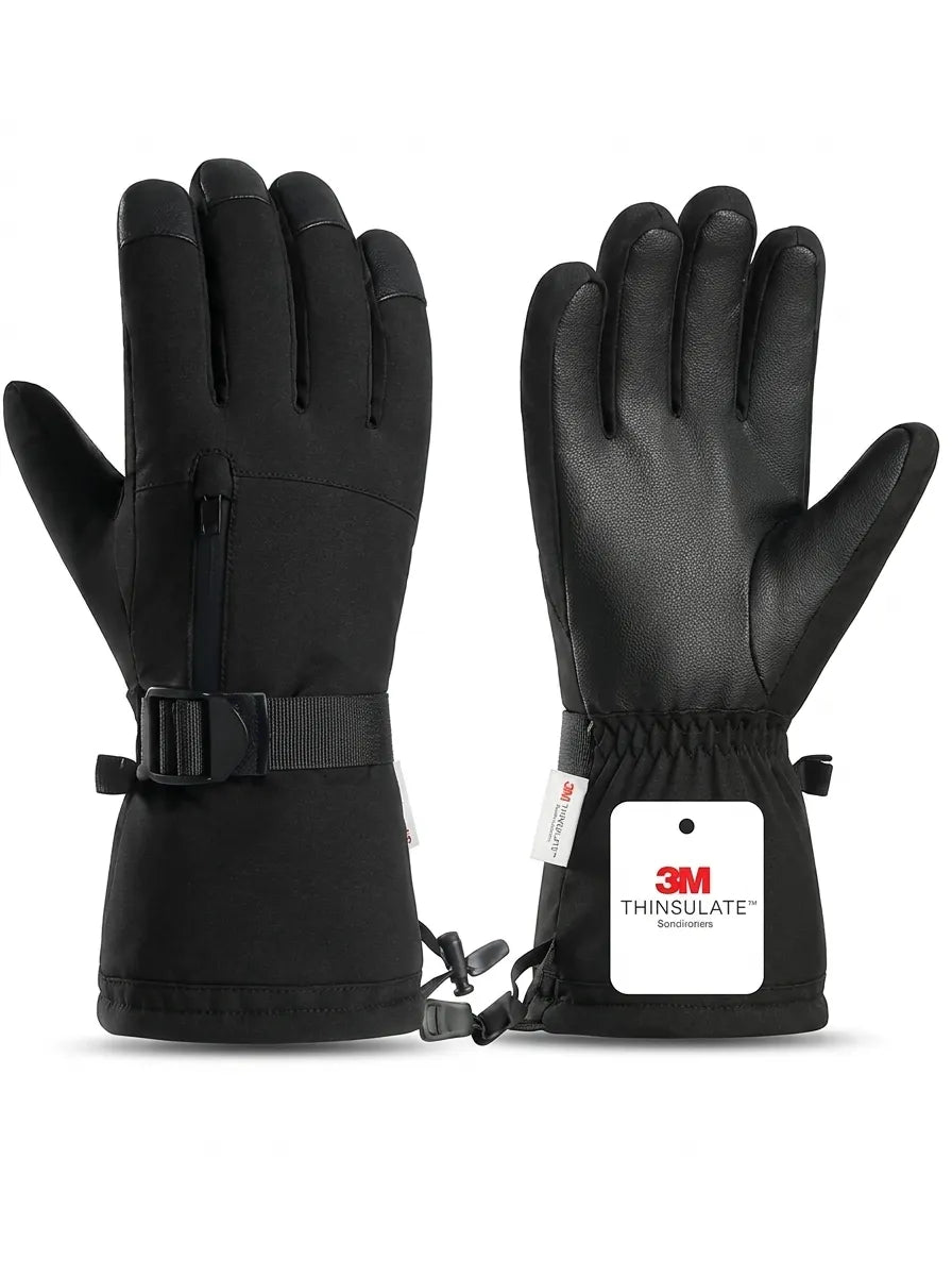 Unisex-winterhandschoenen, sneeuwhandschoenen met verstelbare band en ritssluiting