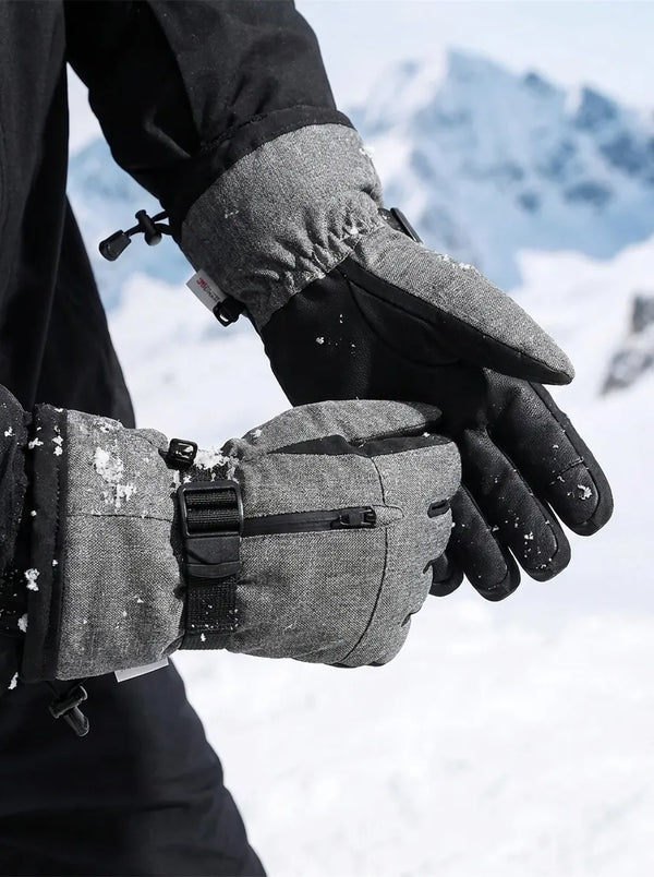 Unisex-winterhandschoenen, sneeuwhandschoenen met verstelbare band en ritssluiting