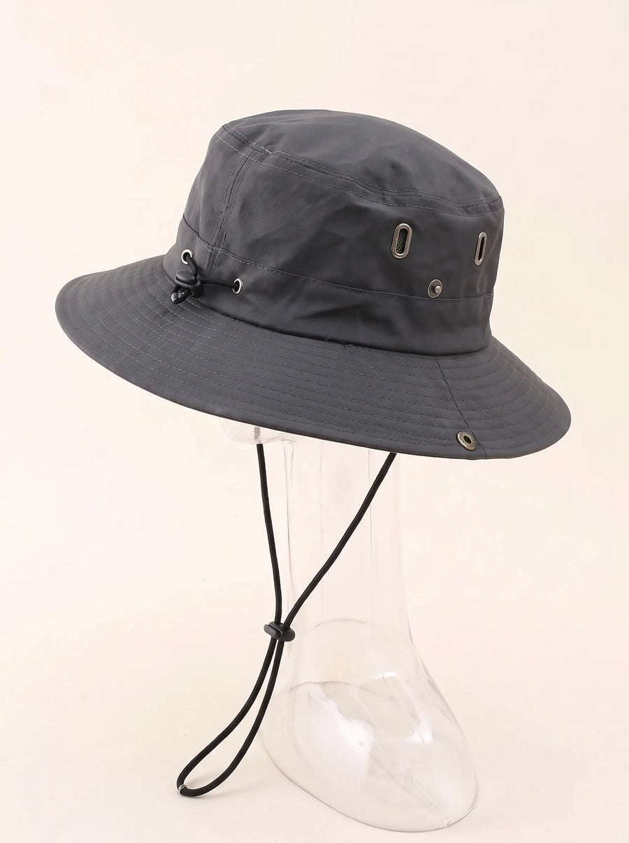 Unisex Anglerhut Outdoor Krempenhut mit Kinnriemen