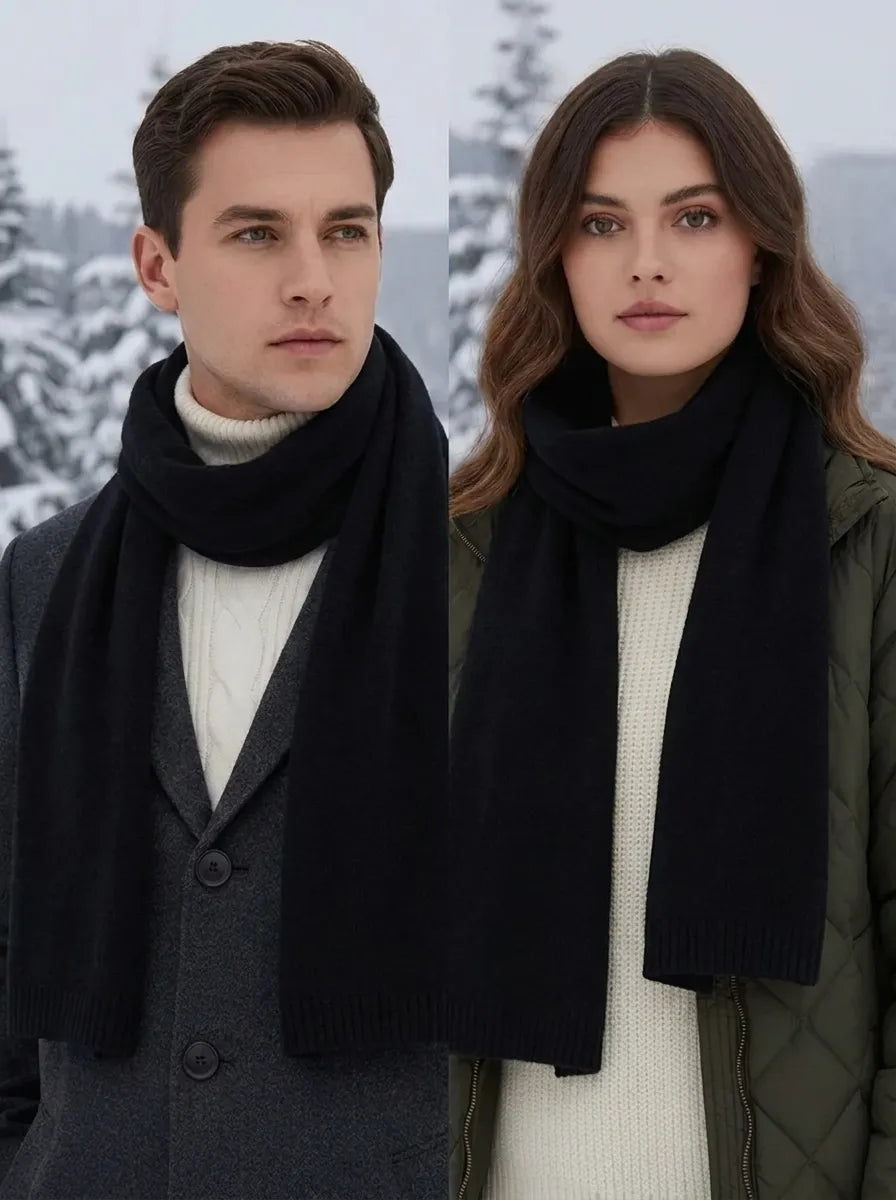 Unisex Winter Schal Weiches Strickmaterial Uni Farbe