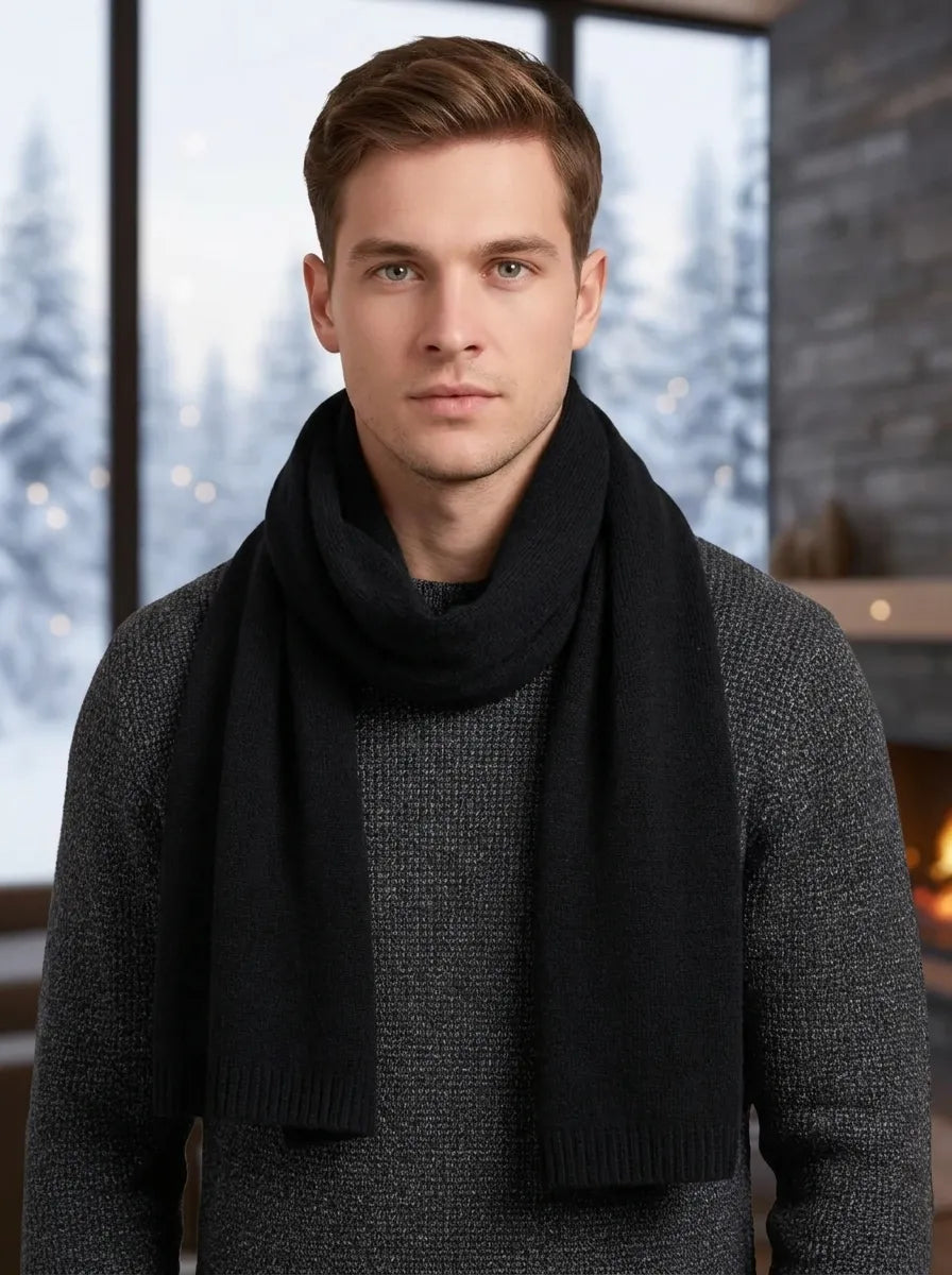 Unisex Winter Schal Weiches Strickmaterial Uni Farbe