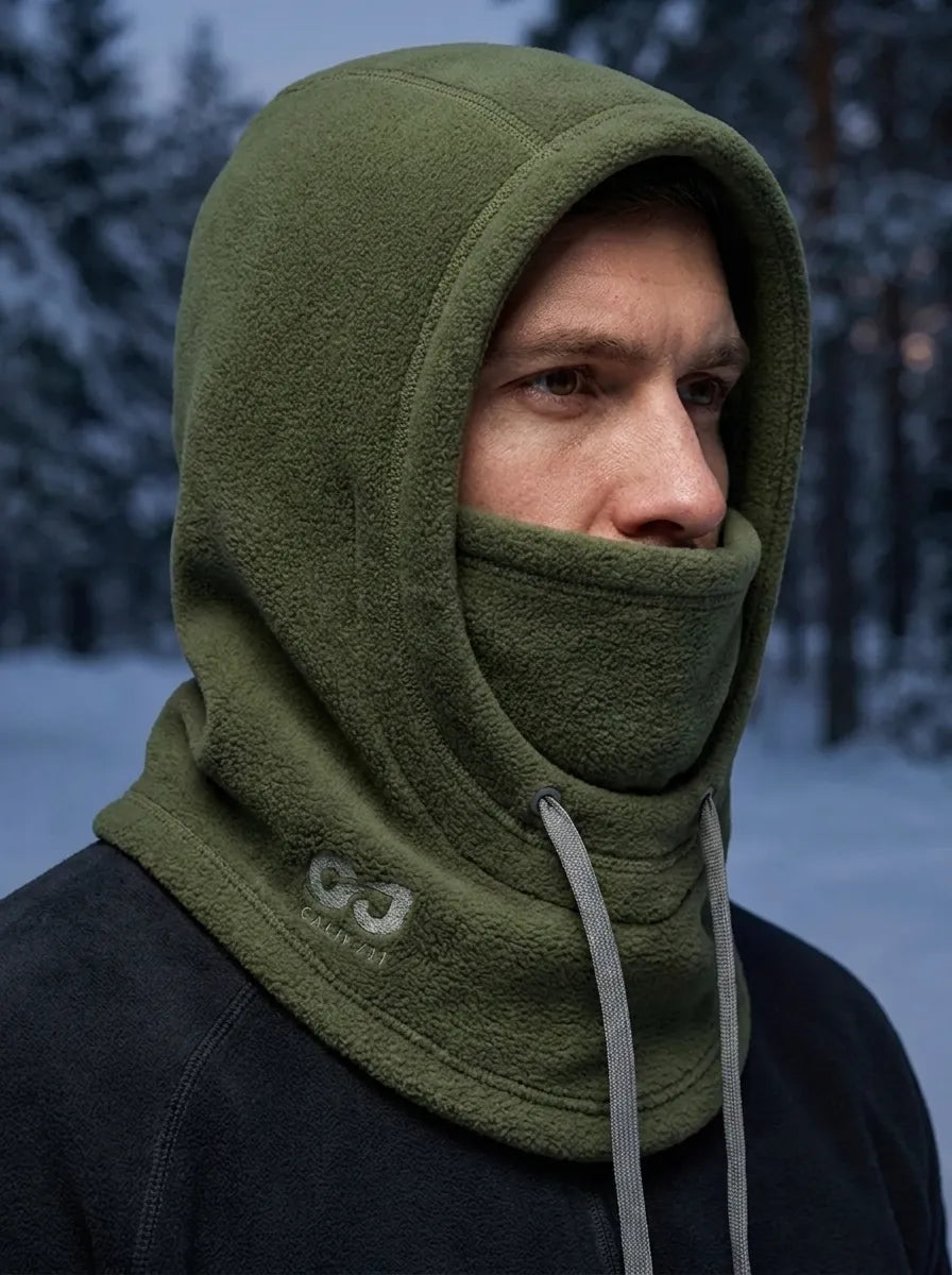 Fleece Sturmhaube Balaclava Kapuze Winddicht Wärmend Olivgrün