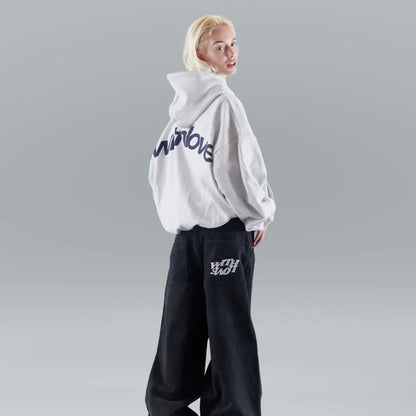 Unisex oversized hoodie met print op de rug