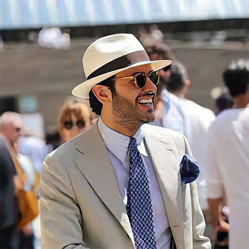 Unisex fedora met band van geweven materiaal in verschillende kleuren