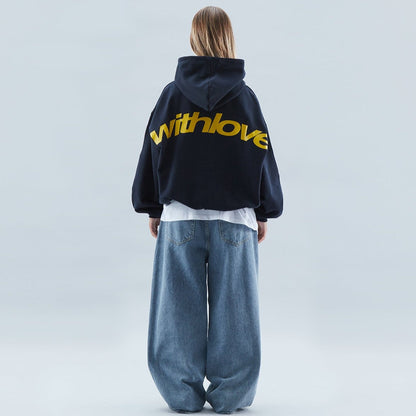Unisex oversized hoodie met print op de rug