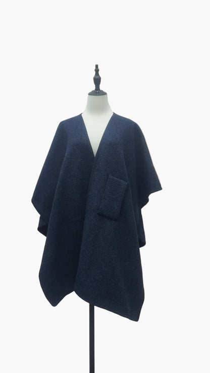 Damen Poncho-Schal mit Schlaufe – Eleganter Überwurf für Alltag & Büro