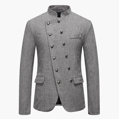 Herren Modernes Stehkragen Sakko – Eleganter Doppelreihiger Blazer für Business & Events