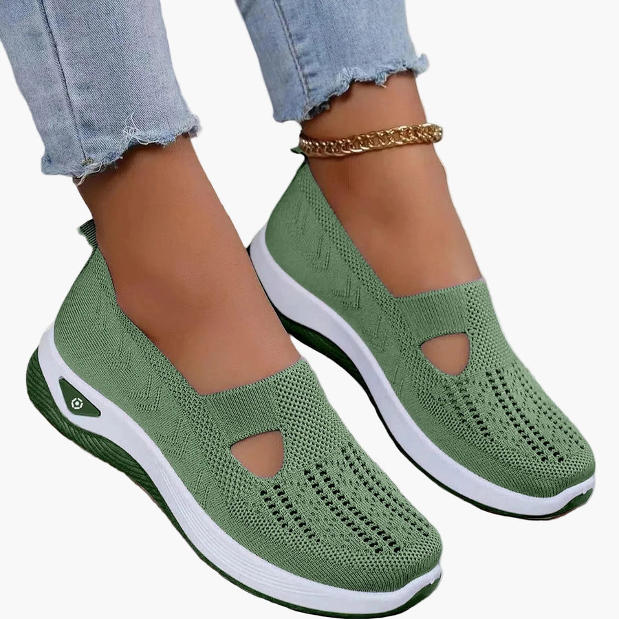 Damen Orthopädische Atmungsaktive Slip-On-Freizeitschuhe mit Anti-Rutsch-Sohle für Alltag & Sport