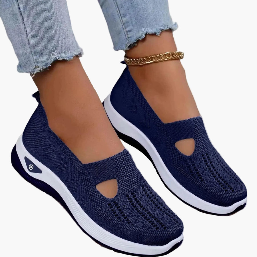 Damen Orthopädische Atmungsaktive Slip-On-Freizeitschuhe mit Anti-Rutsch-Sohle für Alltag & Sport