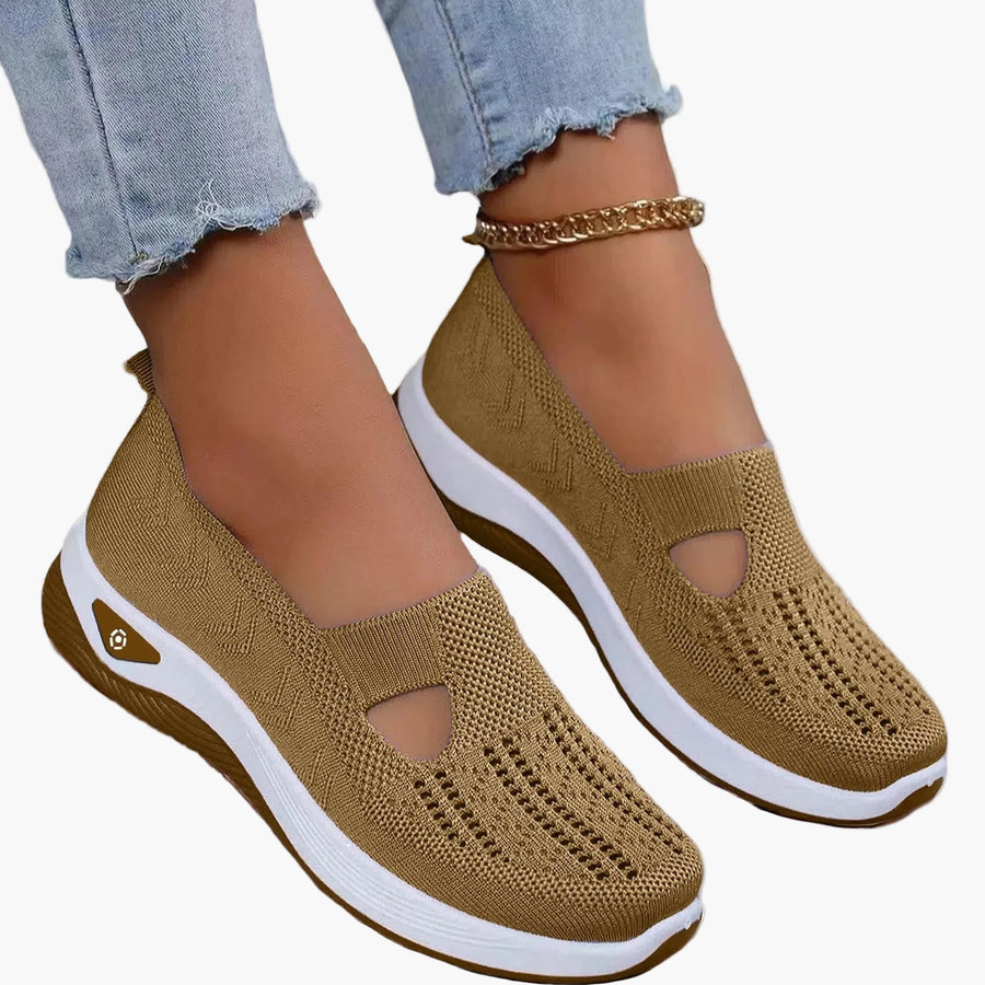 Damen Orthopädische Atmungsaktive Slip-On-Freizeitschuhe mit Anti-Rutsch-Sohle für Alltag & Sport