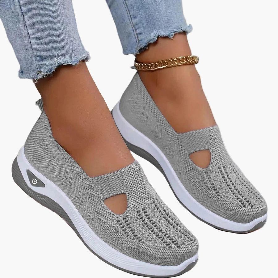 Damen Orthopädische Atmungsaktive Slip-On-Freizeitschuhe mit Anti-Rutsch-Sohle für Alltag & Sport