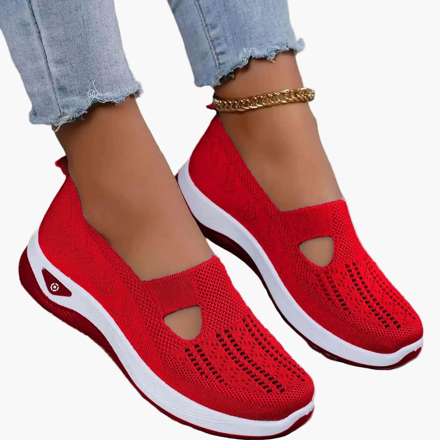 Damen Orthopädische Atmungsaktive Slip-On-Freizeitschuhe mit Anti-Rutsch-Sohle für Alltag & Sport