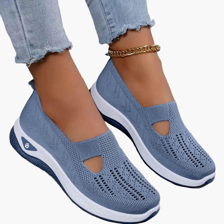 Damen Orthopädische Atmungsaktive Slip-On-Freizeitschuhe mit Anti-Rutsch-Sohle für Alltag & Sport