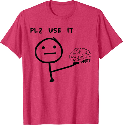 Herren Fun T-Shirt mit Meme Print – Lustiges Statement "PLZ USE IT" – Casual Streetwear