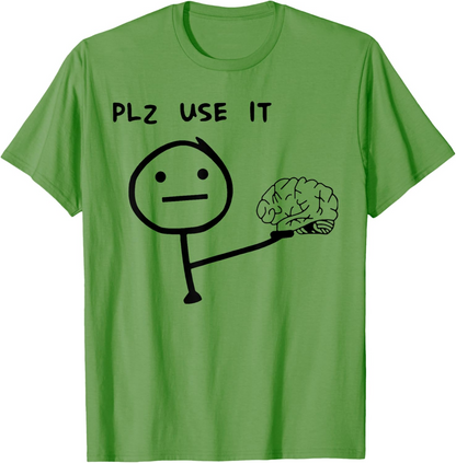 Herren Fun T-Shirt mit Meme Print – Lustiges Statement "PLZ USE IT" – Casual Streetwear