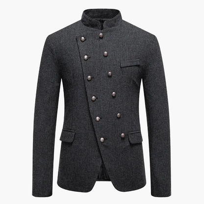 Herren Modernes Stehkragen Sakko – Eleganter Doppelreihiger Blazer für Business & Events