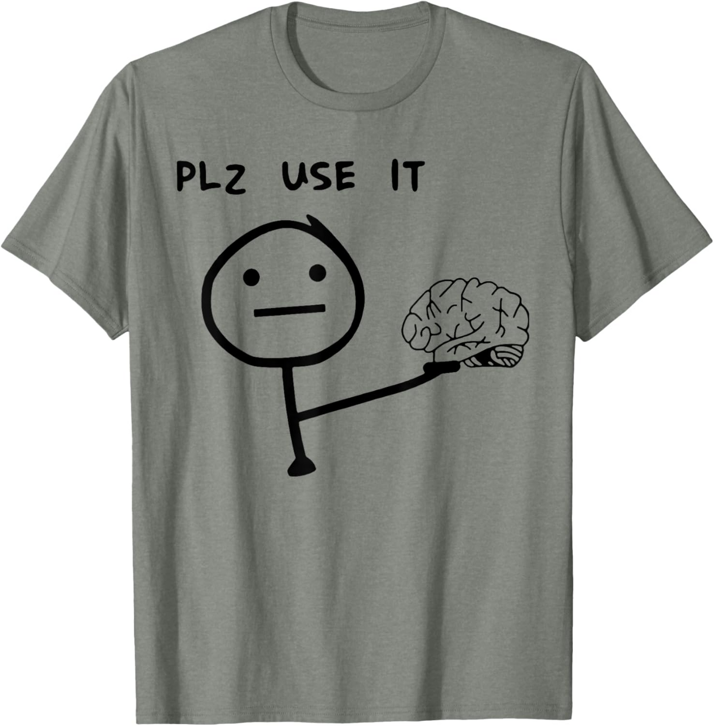 Herren Fun T-Shirt mit Meme Print – Lustiges Statement "PLZ USE IT" – Casual Streetwear