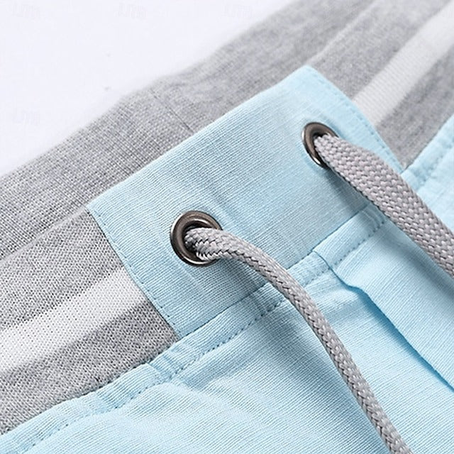Bermudashort voor heren met trekkoord en streeppatroon
