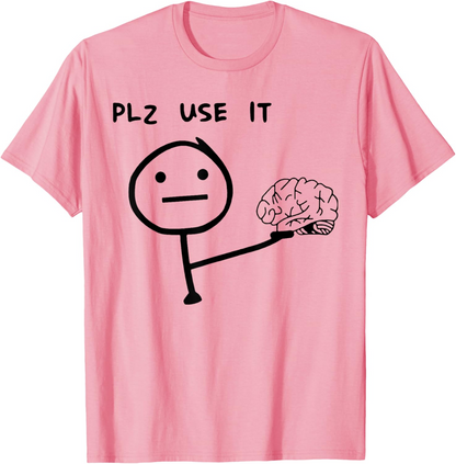 Herren Fun T-Shirt mit Meme Print – Lustiges Statement "PLZ USE IT" – Casual Streetwear