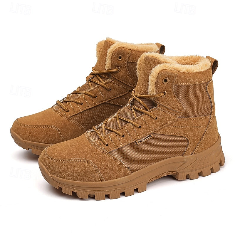 Uniseks winterlaarzen, gevoerd, outdoor schoenen met profielzool en vetersluiting