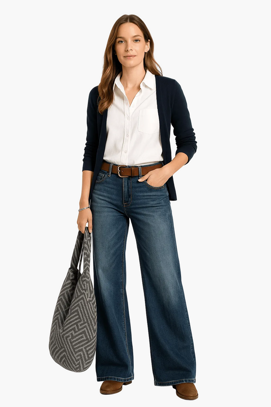 Damen Weitbein-Jeans im Casual Look – Bequeme Denim Hose für Alltag & Freizeit