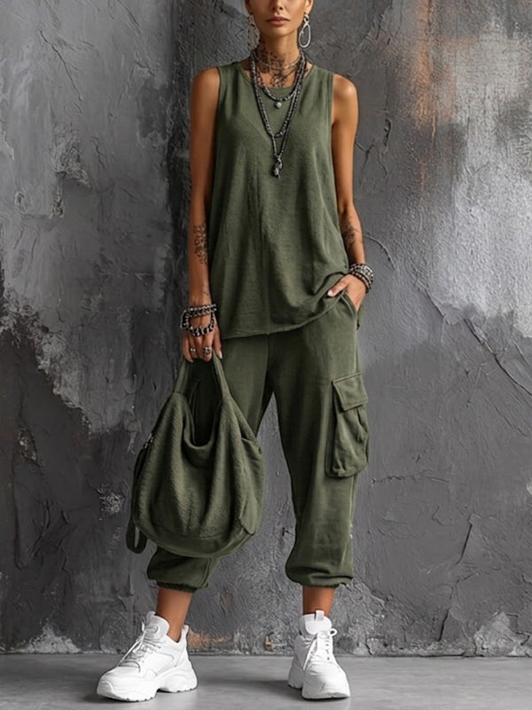 Damen Loungewear Set mit Cargohose und Trägertop