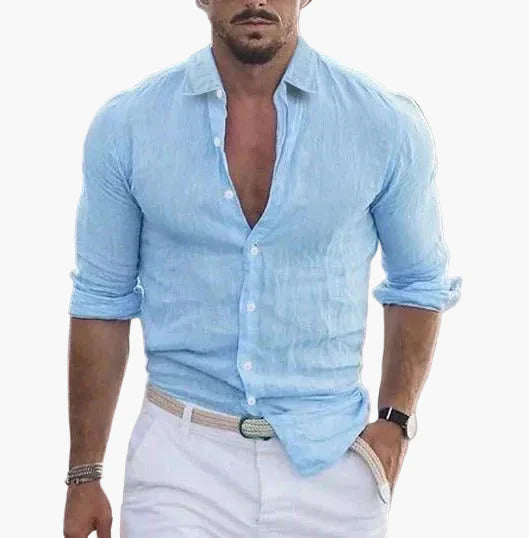 Herren Sommer Veganes Leinenhemd – Eleganter Freizeitstil für warme Tage