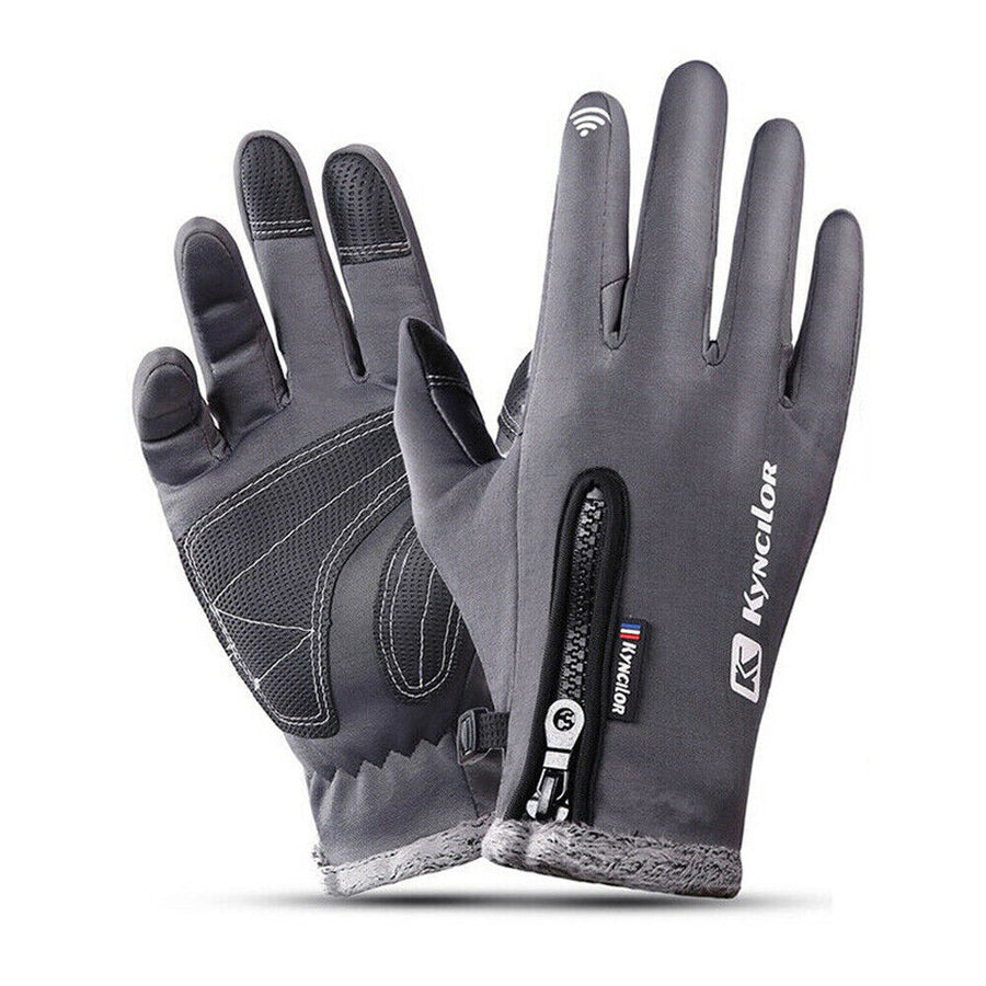 Winter Handschuhe mit Reißverschluss, touchscreenfähig, gefüttert