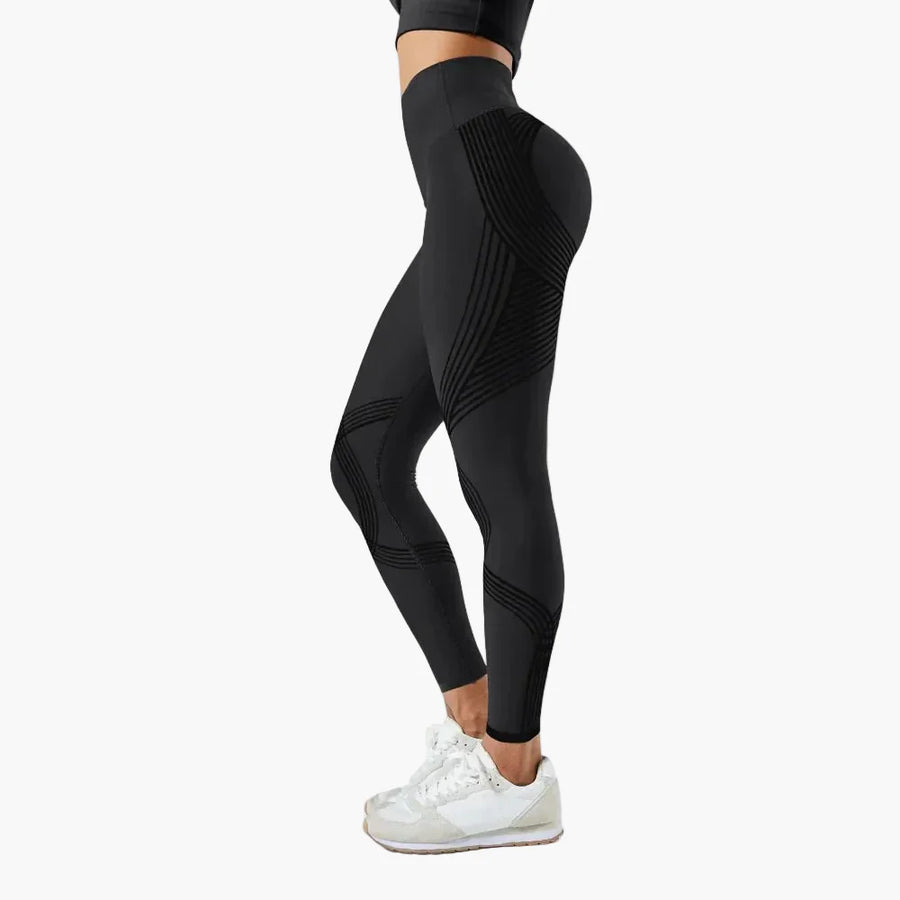 Damen Seamless Sportleggings mit Anti-Cellulite-Effekt – Figurformende Kompressionshose für Fitness & Alltag