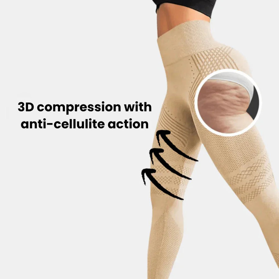 Damen Seamless Sportleggings mit Anti-Cellulite-Effekt – Figurformende Kompressionshose für Fitness & Alltag