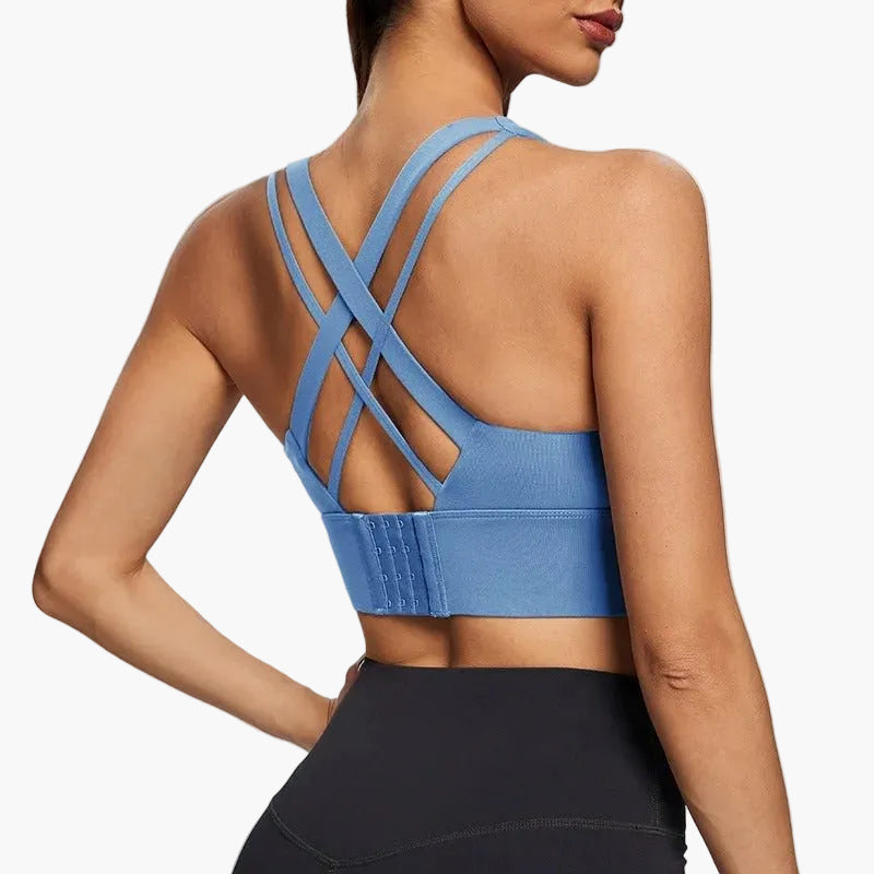 Damen Sport-BH mit Push-Up und Rücken-Kreuzträger – Perfekt für Fitness, Yoga & Alltag