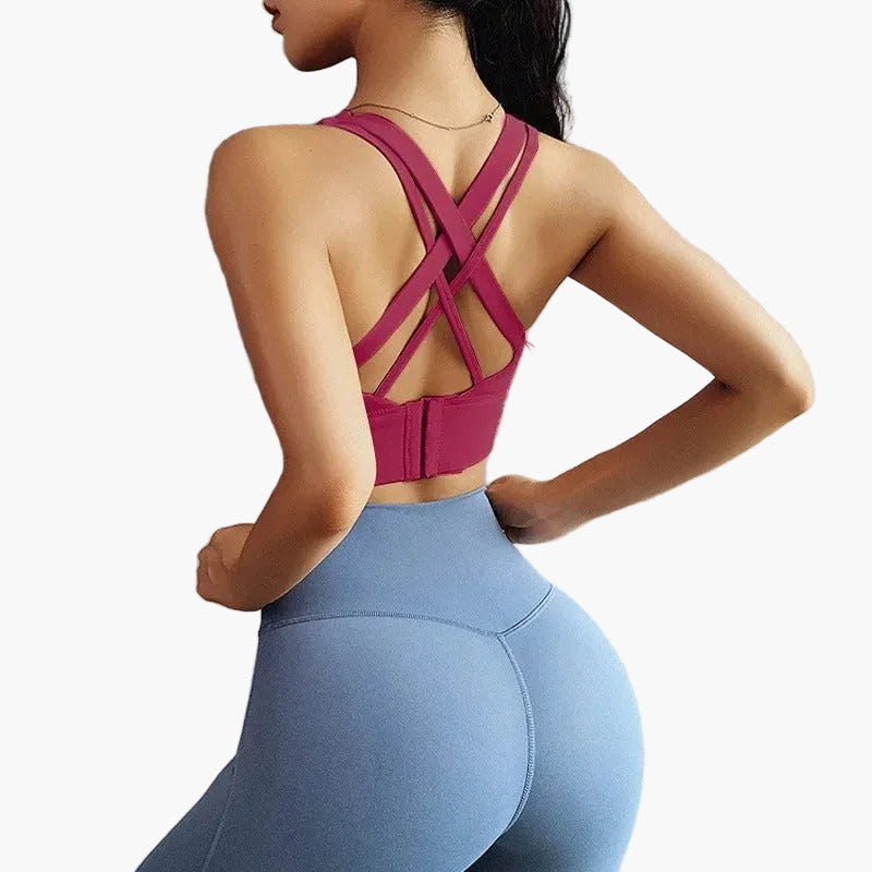 Damen Sport-BH mit Push-Up und Rücken-Kreuzträger – Perfekt für Fitness, Yoga & Alltag