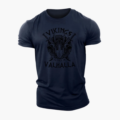 Herren T-Shirt Wikinger Valhalla Motiv – Vintage Style, Perfekt für Freizeit & Fans nordischer Mythologie